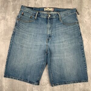 Levi's 569 Denim Jean Shorts Mens 36 Blue 11" Loose Straight Baggy Skate Grunge